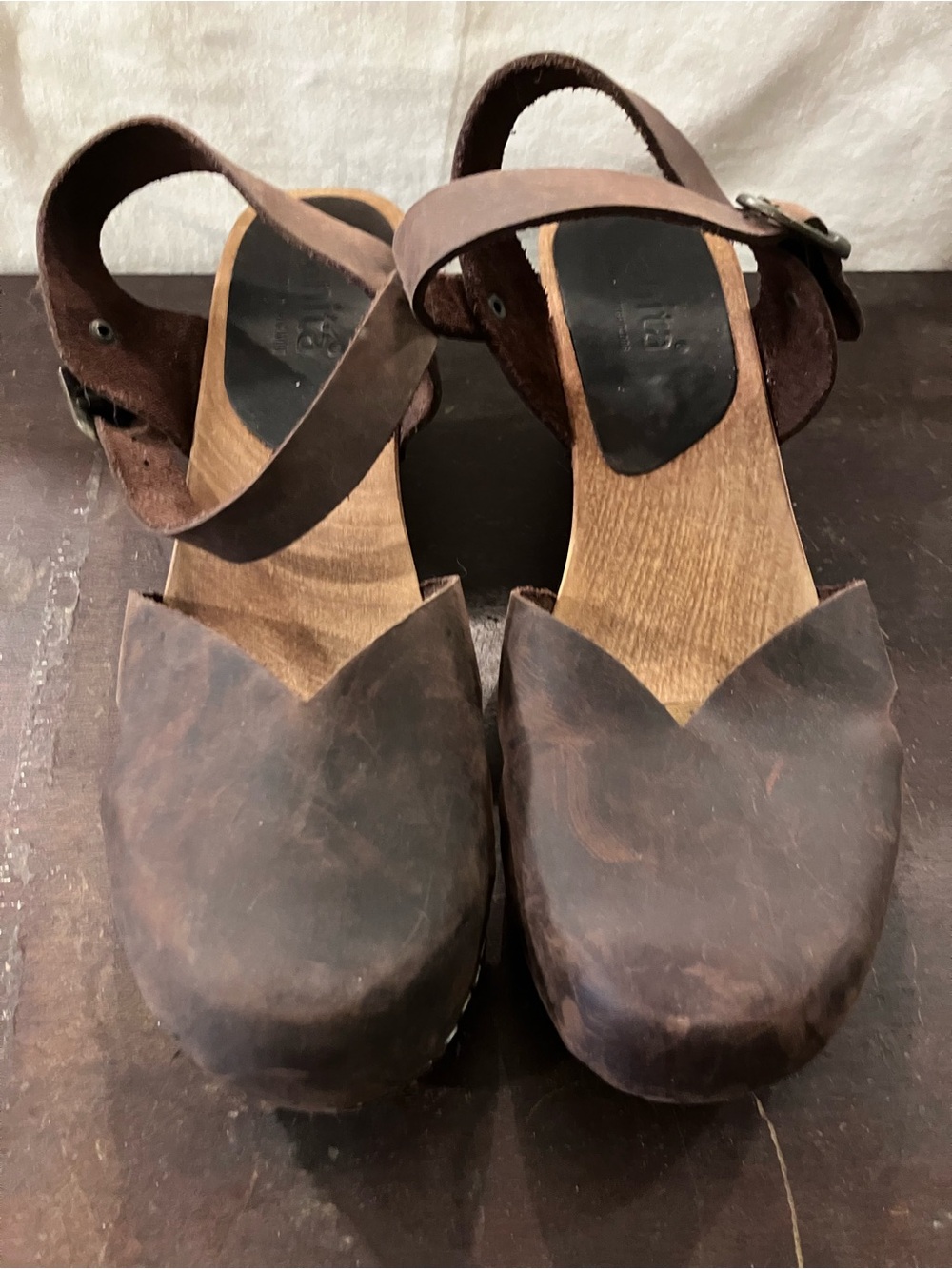 Sanita Brown Slip-On Clog Sandals